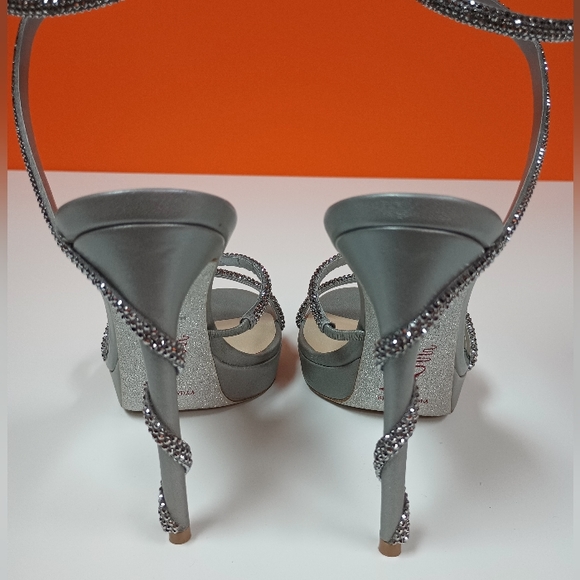 René Caovilla Mini Platform Strass Snake-Wrap Margot Sandals - Picture 3 of 14